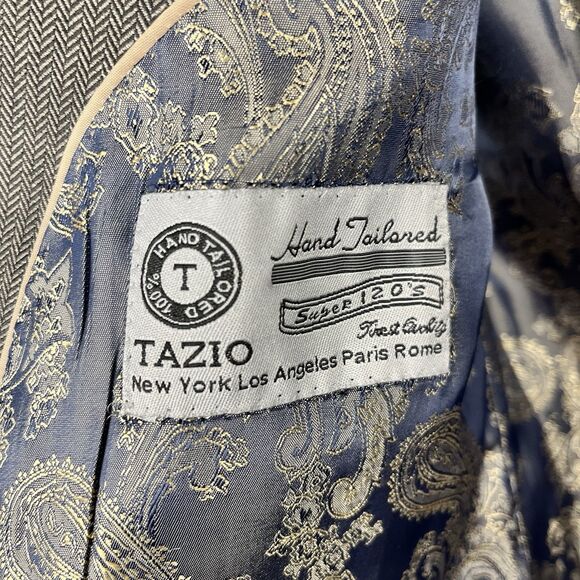 Tazio Italy Mens Light Gray Two Piece Suit Ultra Slim 46L/40 (46L/31) Wool Touch - Picture 7 of 16